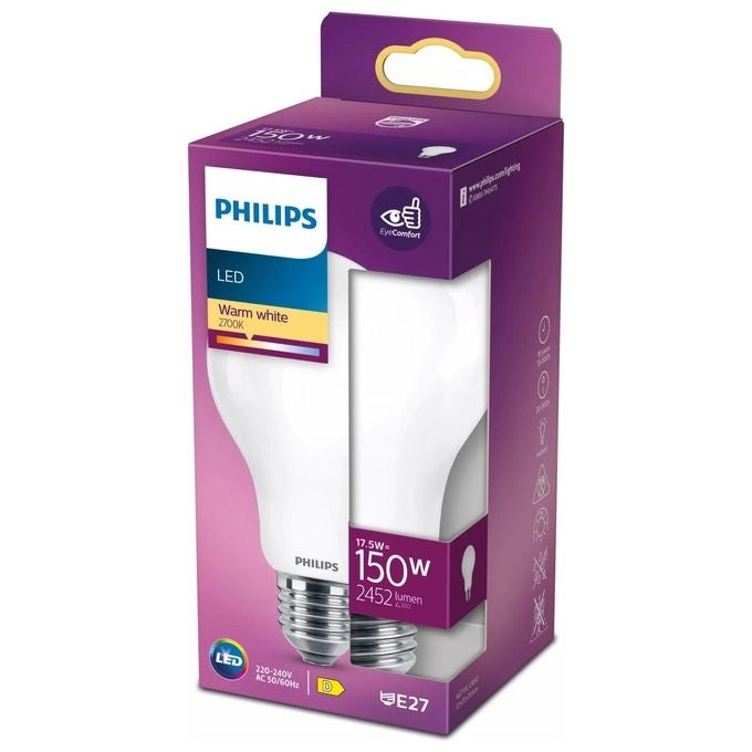 Philips 93031 Lampadina LED Goccia A67 E27 17.5W 2452 lm 2700K Classe D 15000h colore Bianco Caldo