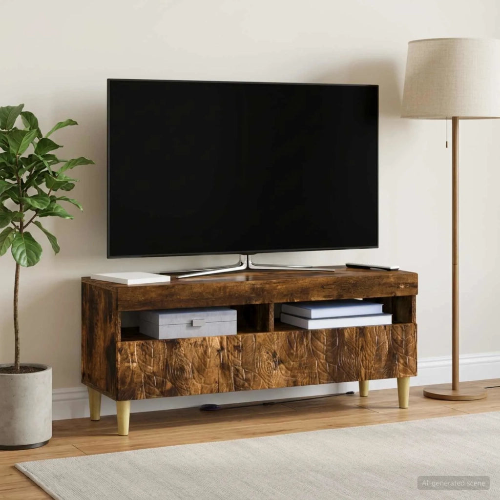 Mobile TV LED Rovere Fumo Legno ingegnerizzato 897210