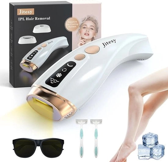 IPL Apparecchi Depilazione - 999.999 Impulsi - Sistema di Depilazione con Ioni - 6 Livelli di Energia - Depilazione Duratura per Donne, Uomini, Viso, Ascelle, Zone del Seno