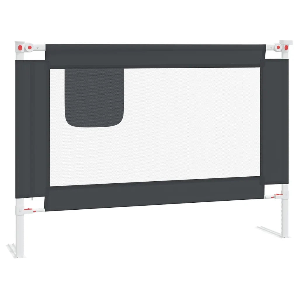 Sponda Letto Sicurezza Bambini Grigio Scuro 90x25 cm Tessuto 10225