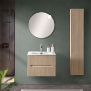 Mobiletto bagno sospeso cannettato 60 cm rovere chiaro Bali