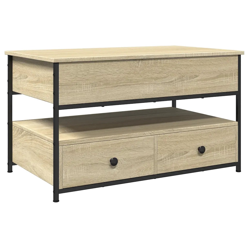 Tavolino Salotto Rovere Sonoma 85x50x50 cm Multistrato Metallo 845387