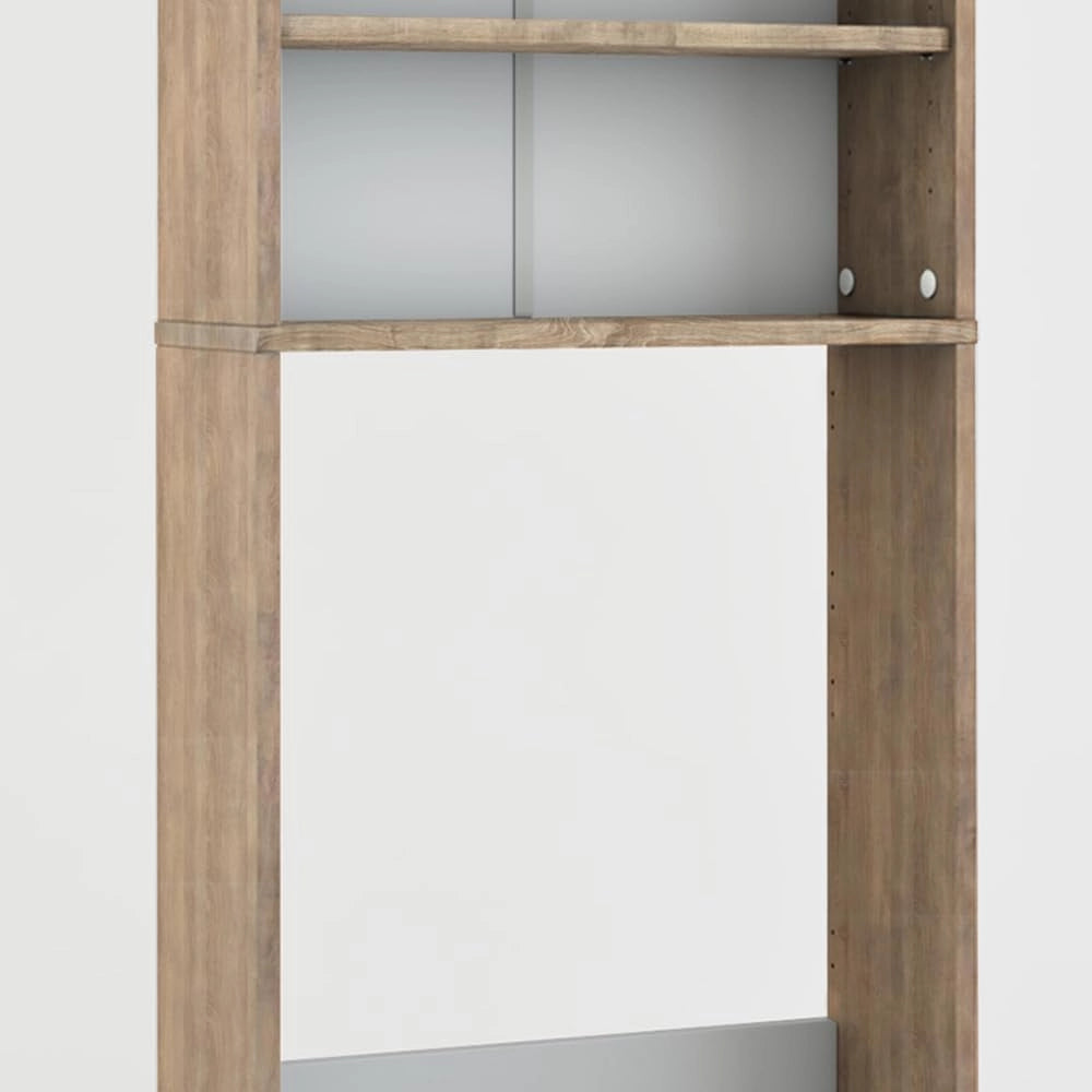 Mobile lavatrice, Bianco/Sonoma, 64 x 190 cm, adatto per la conservazione di detersivo e accessori