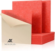 Pannelli Acustici a Sfere 12 Pezzi Autoadesivi 30 x 30 x 1cm Pannelli Acustici Assorbitori Parete per Studio del Suono Ufficio e Decorazione di Parete - Rosso.