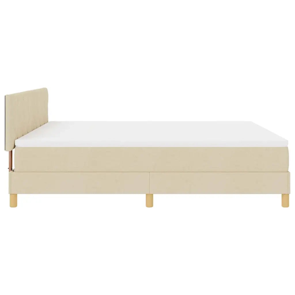 Letto a molle con cuscino Crema 180 x 200 cm Tessuto 3339019