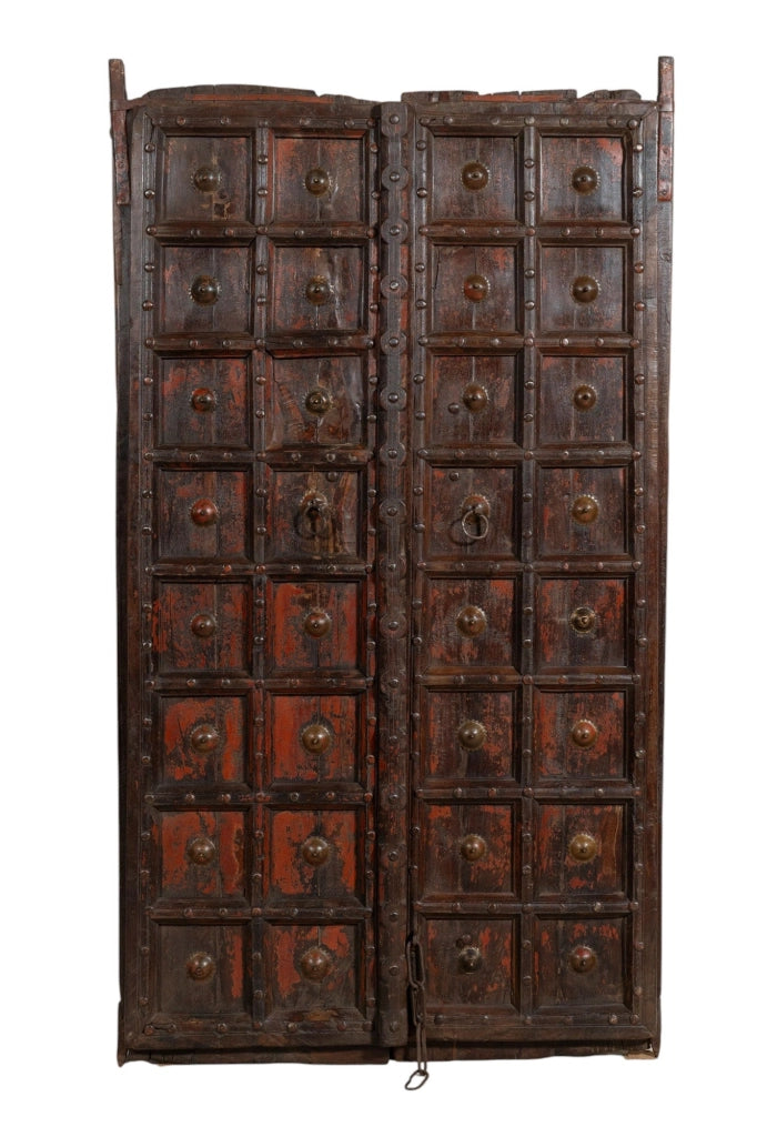 Biscottini Porta portone in legno massello e ferro da interno o da esterno vecchia e antica medievale