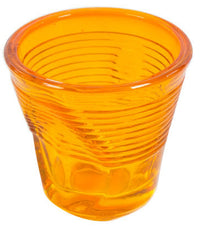 Set 6 Tazzine da Caffè Accartocciati Ø6,5 cm in Vetro Pressato Kaleidos Arancioni