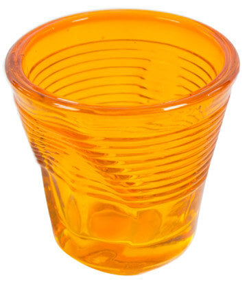 Set 6 Tazzine da Caffè Accartocciati Ø6,5 cm in Vetro Pressato Kaleidos Arancioni