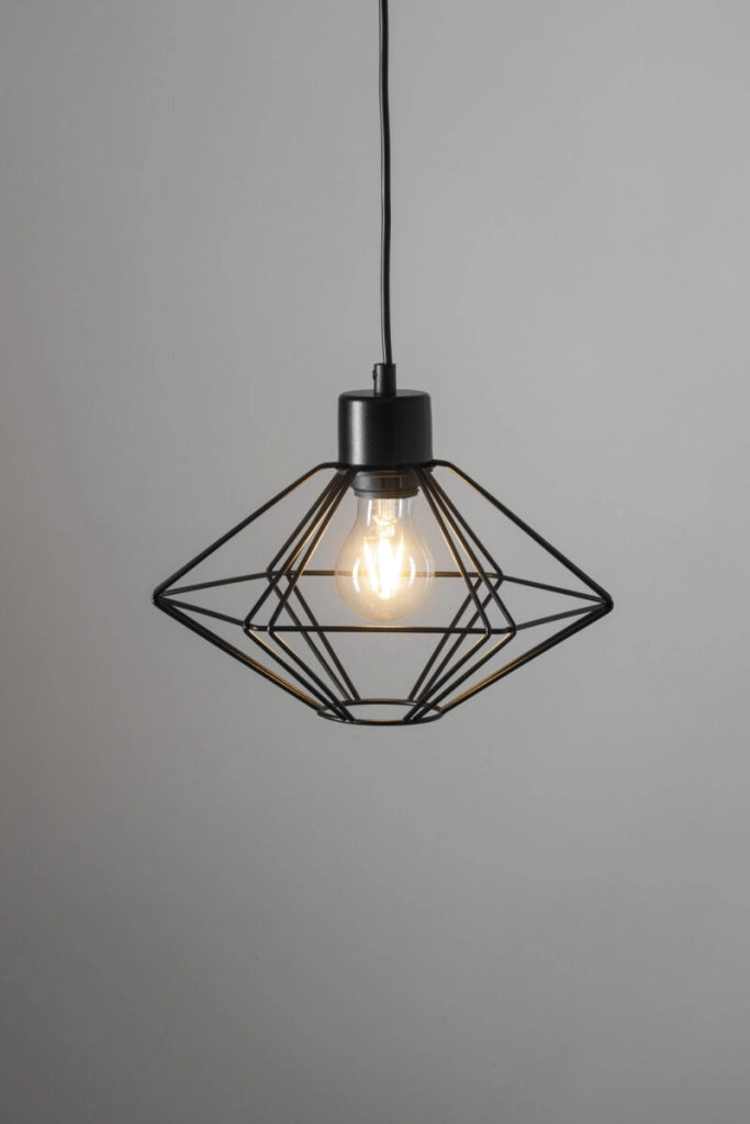 Lampada a sospensione Vario nera industriale Ø28 E27 Sigma