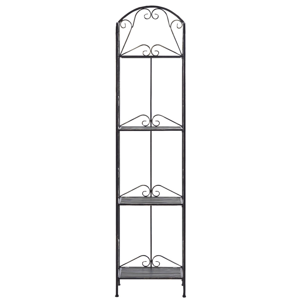Scaffale Stile Vintage per Bagno Struttura in Metallo nero con 4 Ripiani