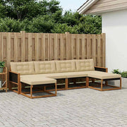 Set di divani da esterno 6 pz Naturale e Beige 3381593
