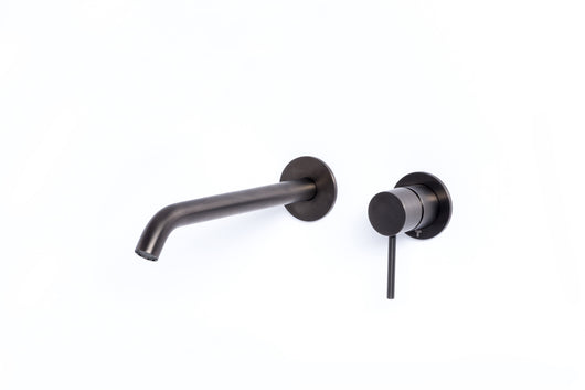 Rubinetto Miscelatore Monocomando a Parete Lavabo Nero Tevere