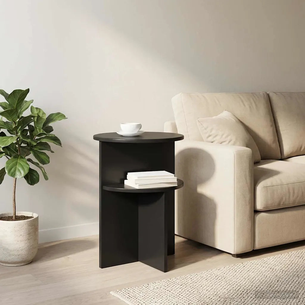 Tavolo laterale Rovere Nero Ø 39,5 x 55 cm Legno ingegnerizzato 8001020