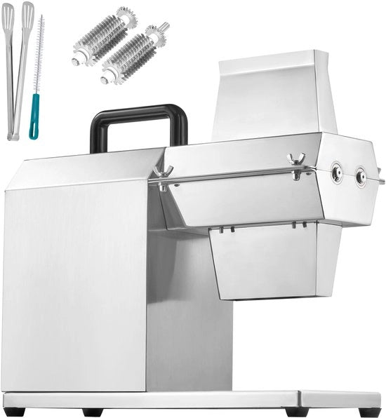 Macchina per la lavorazione della carne, 450 W, macchina elettrica in acciaio inossidabile, robusta, con maniglia, palette per la carne e spazzola per la pulizia per carne di manzo, tacchino, pollo, carne di maiale, pesce