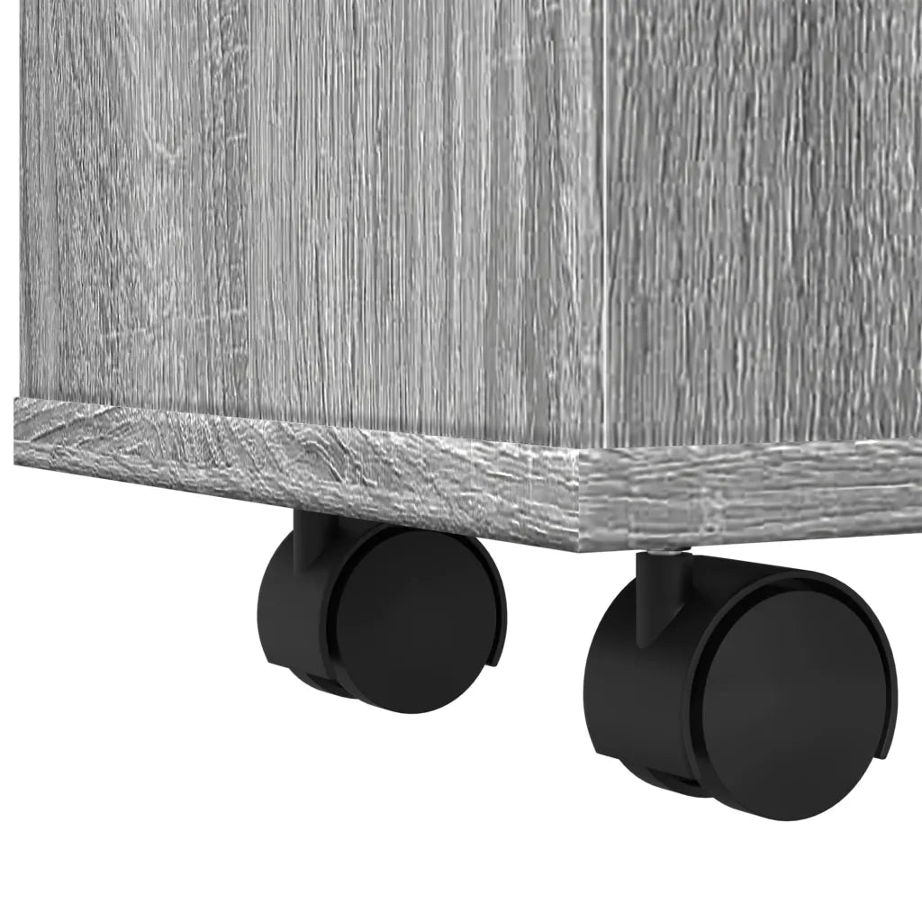 Mobile da Bagno Stretto con Ruote Grigio Sonoma in Truciolato