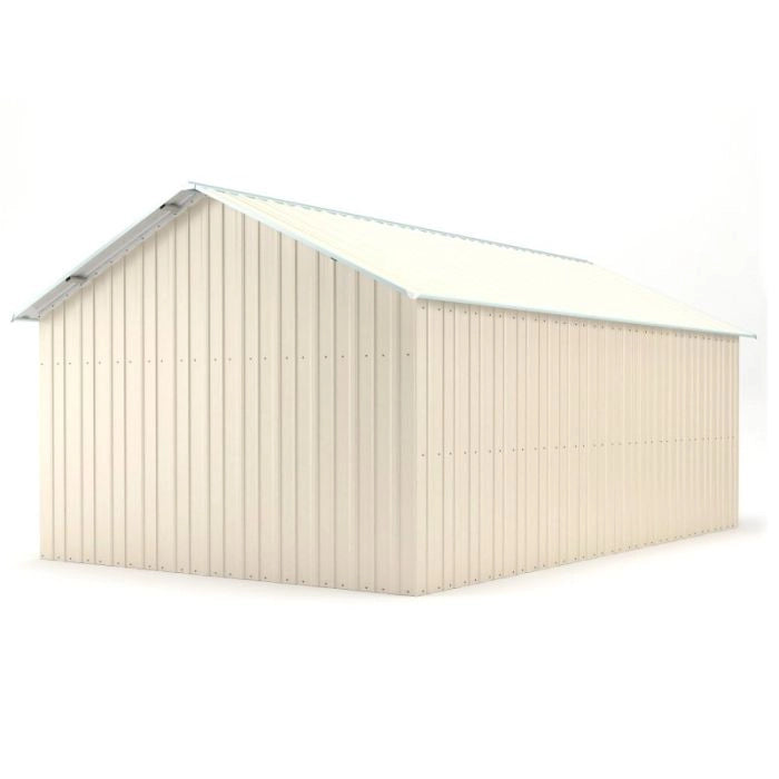 Box deposito auto lamiera capanno in Acciaio Zincato con saracinesca 438x724 cm x h 3,31 m - 585KG - 31.7 mq - BEIGE