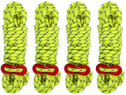 Tessuto in nylon - Corda per tenda - Ultraleggero e resistente - Verde fluorescente - Ideale per campeggio e escursioni - 4 pezzi di 4 mm e 4 m