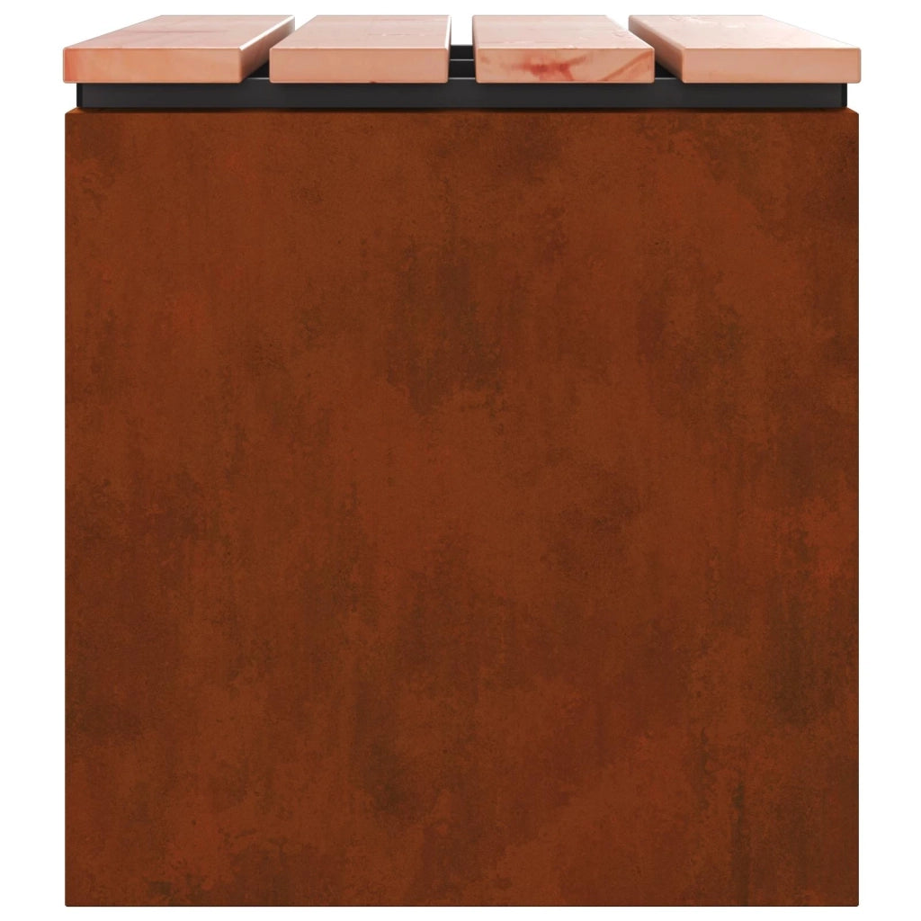 Panchina da giardino Ruggine 60 x 40 x 43 cm acciaio corten
