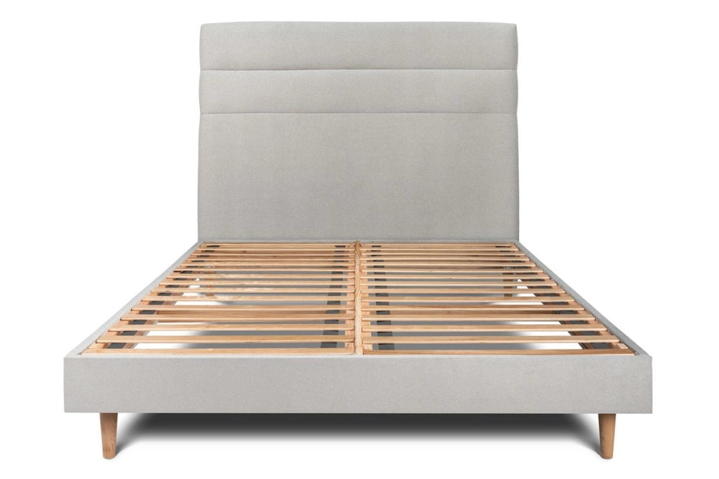 Letto 200x200 cm con testiera in linea - Tessuto velluto
