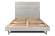 Letto 200x200 cm con testiera in linea - Tessuto velluto