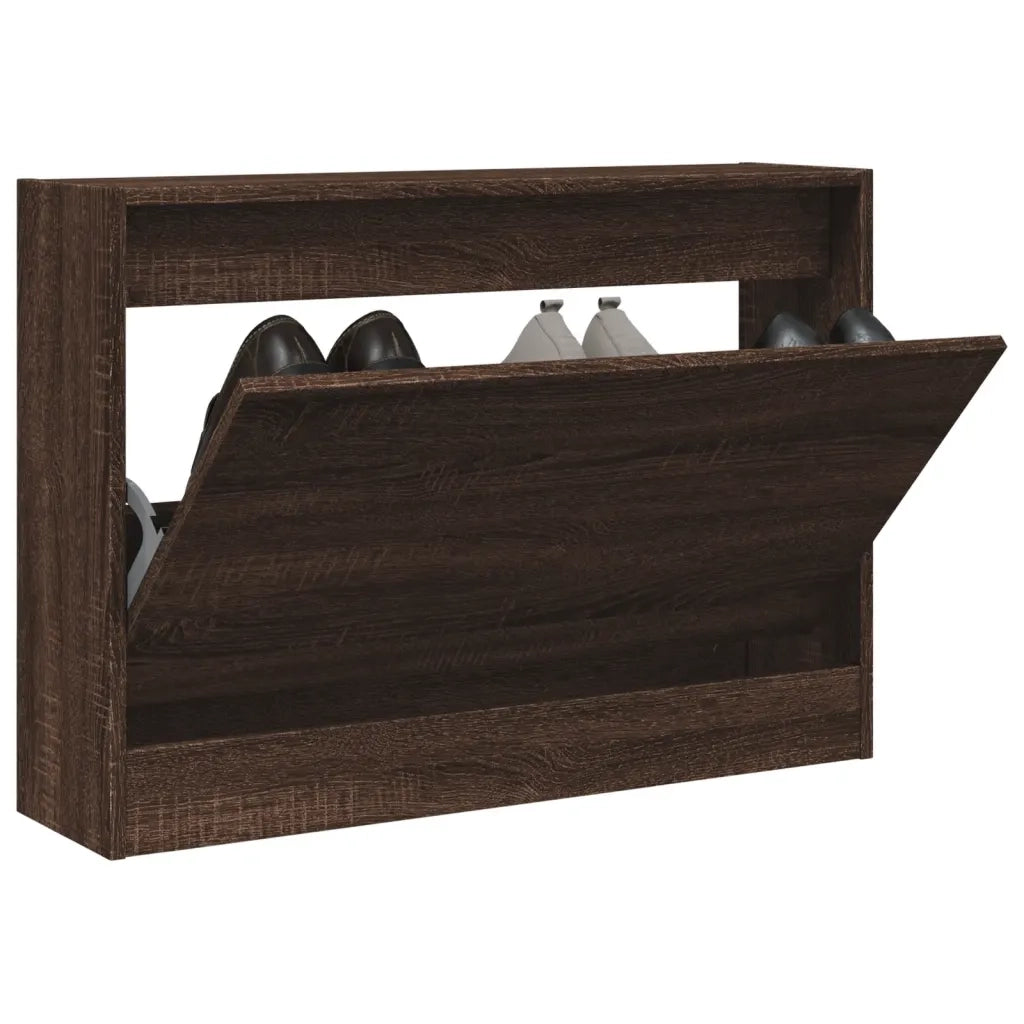 Scarpiera-Scaffale per scarpe Rovere Marrone 80x21x57 cm in Legno Multistrato