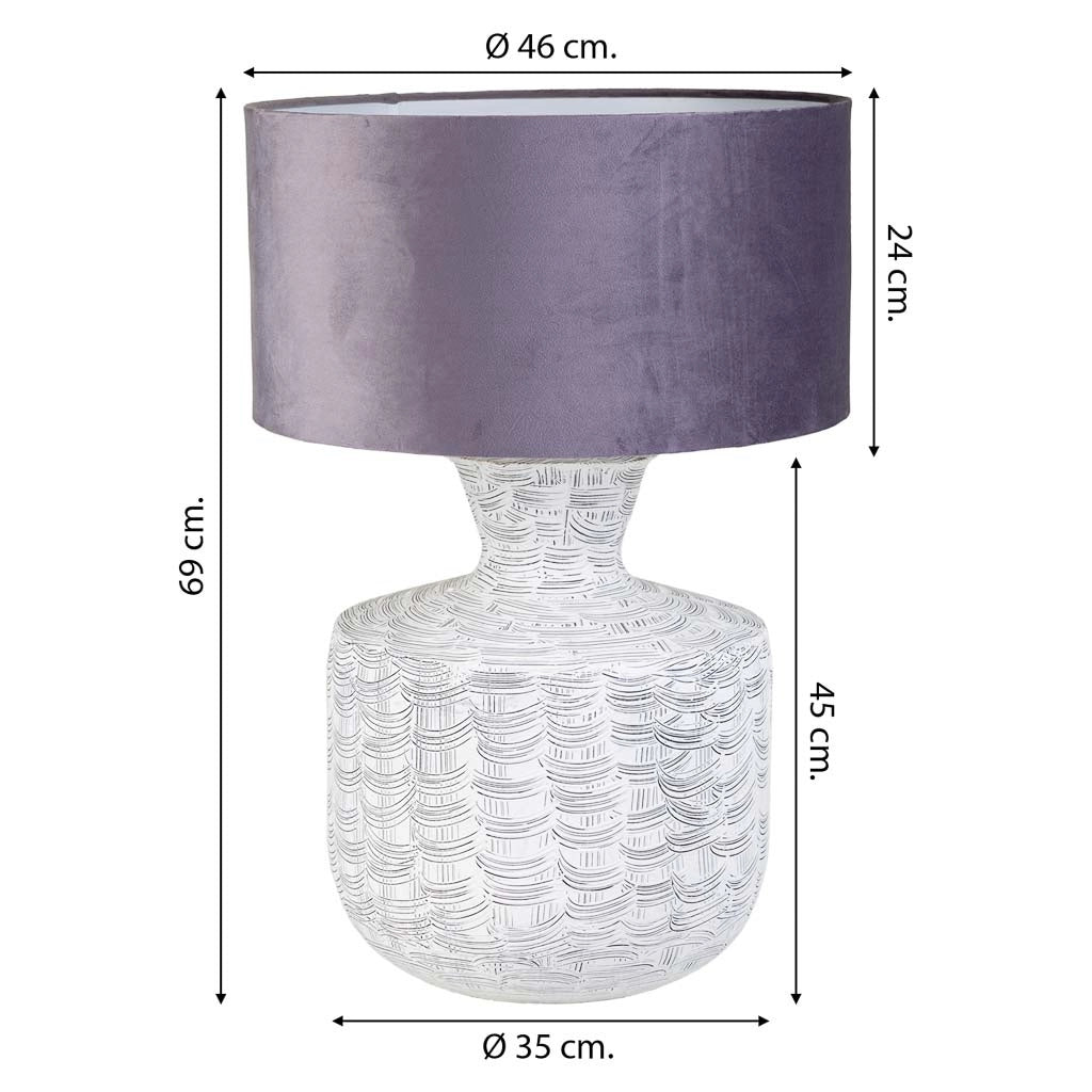 Lampada da tavolo in metallo bianco 35x35x69h