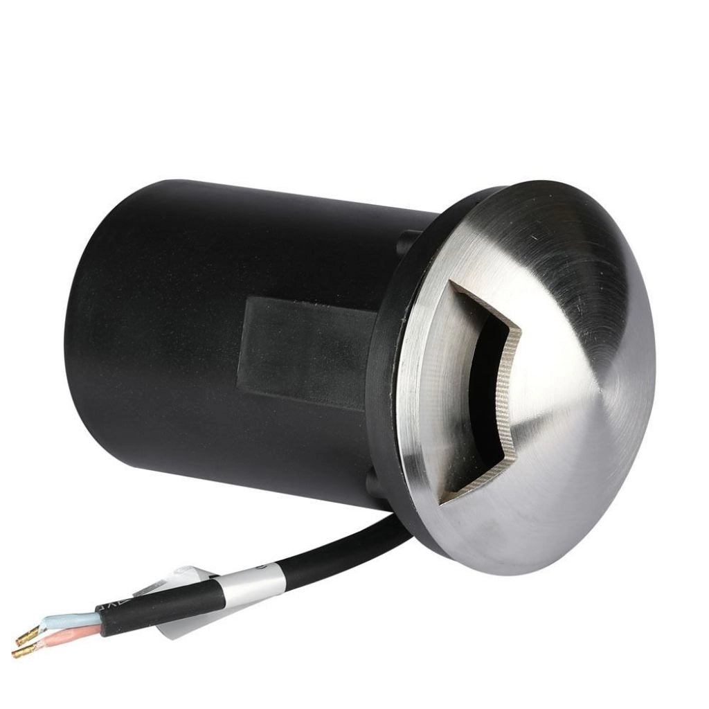 Segnapasso Carrabile Calpestabile Incasso Rotondo MR16 Nero Acciaio 1 Fascio IP65