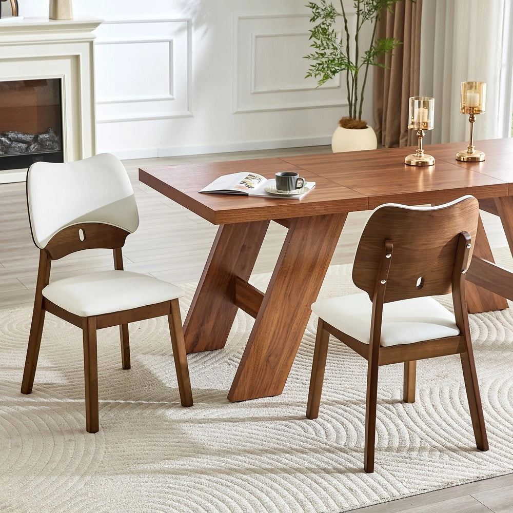 Set 2 Sedie da Pranzo con Schienale a Farfalla ¨C MINIMAL ¨C Seduta Imbottita, Legno, Design Moderno