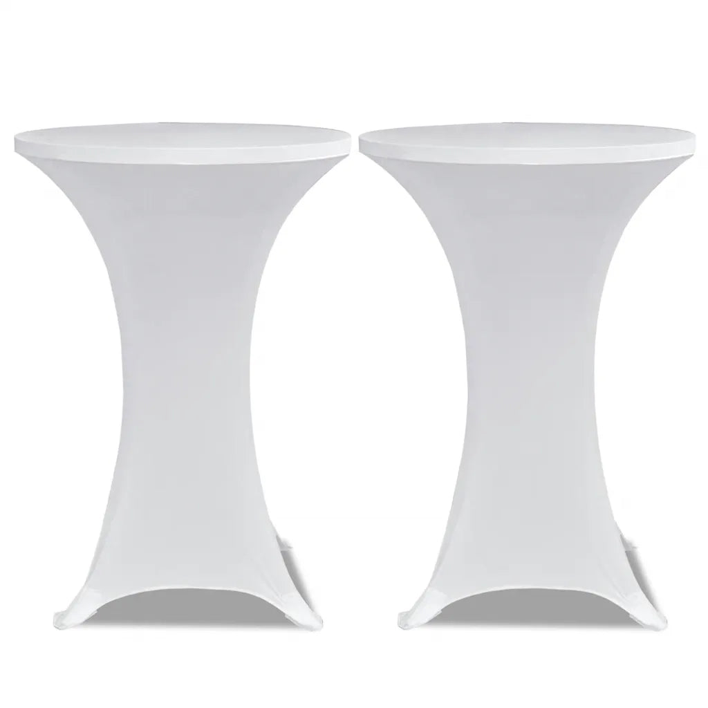 Coperture Verticali per Tavolo 4 pz ?60 cm Bianco Elastico CFW8030100
