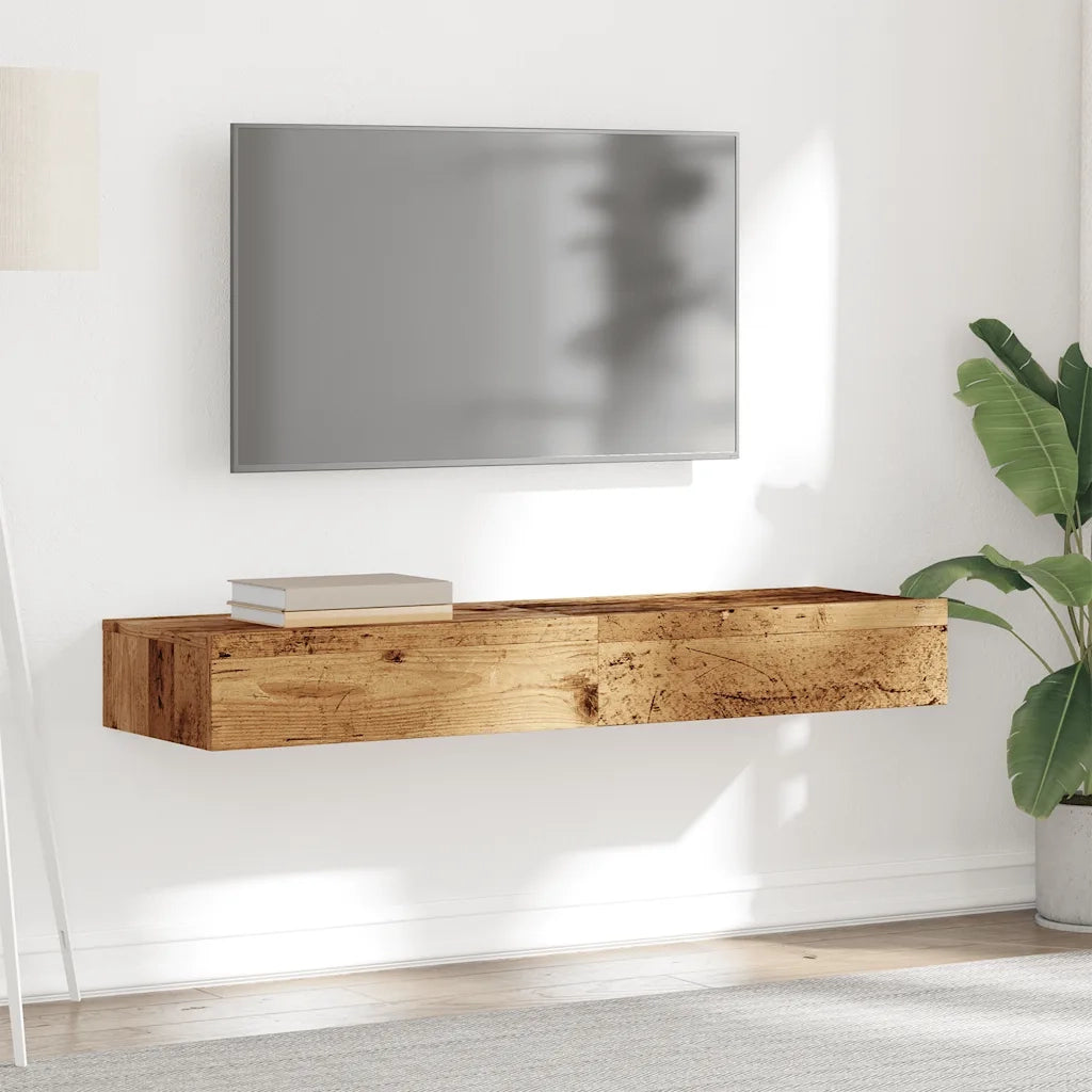Mobili Porta TV con Luci LED 2 pz Legno Antico 60x35x15,5 cm 856344