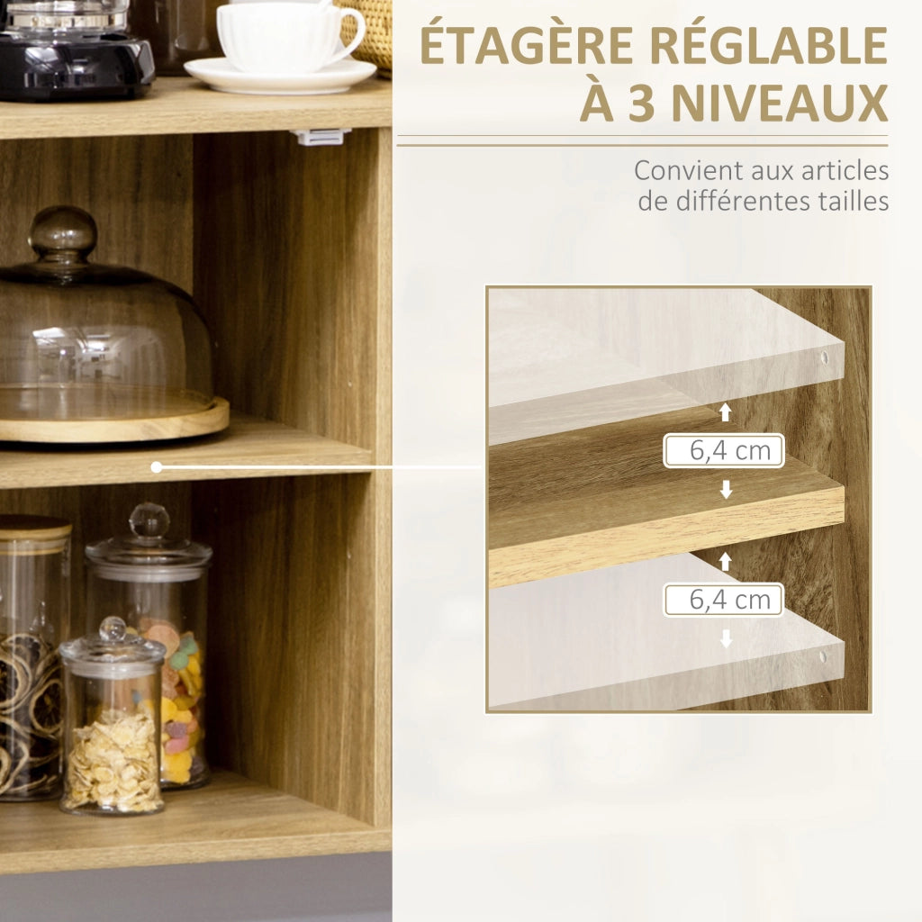 Credenza con cassetti e anta in rattan effetto legno ¨C zephmum ¨C 80x39x70 cm