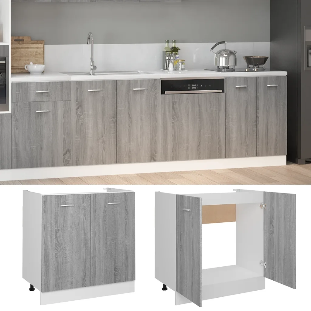 Mobiletto Â“LyonÂ” Grigio Sonoma 80x46x81,5 cm