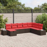 Set Divano da Giardino con cuscino 8 pcs Marrone polyrattan 3359433