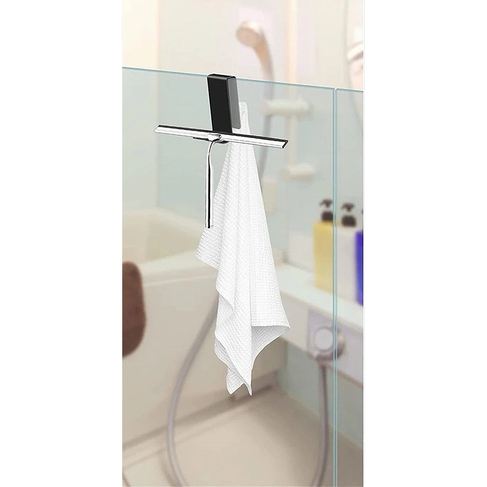 Trade Shop - Gancio Bifacciale Per Box Doccia 3 Ganci Accappatoio Tergivetro Bagno Nero 87773 -