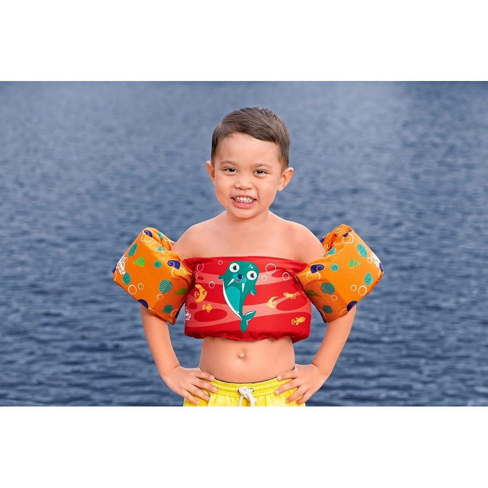 Trade Shop - Gilet Salvagente Per Bambini Design Tricheco Giubbotto Galleggiante Con Braccioli 90139 -