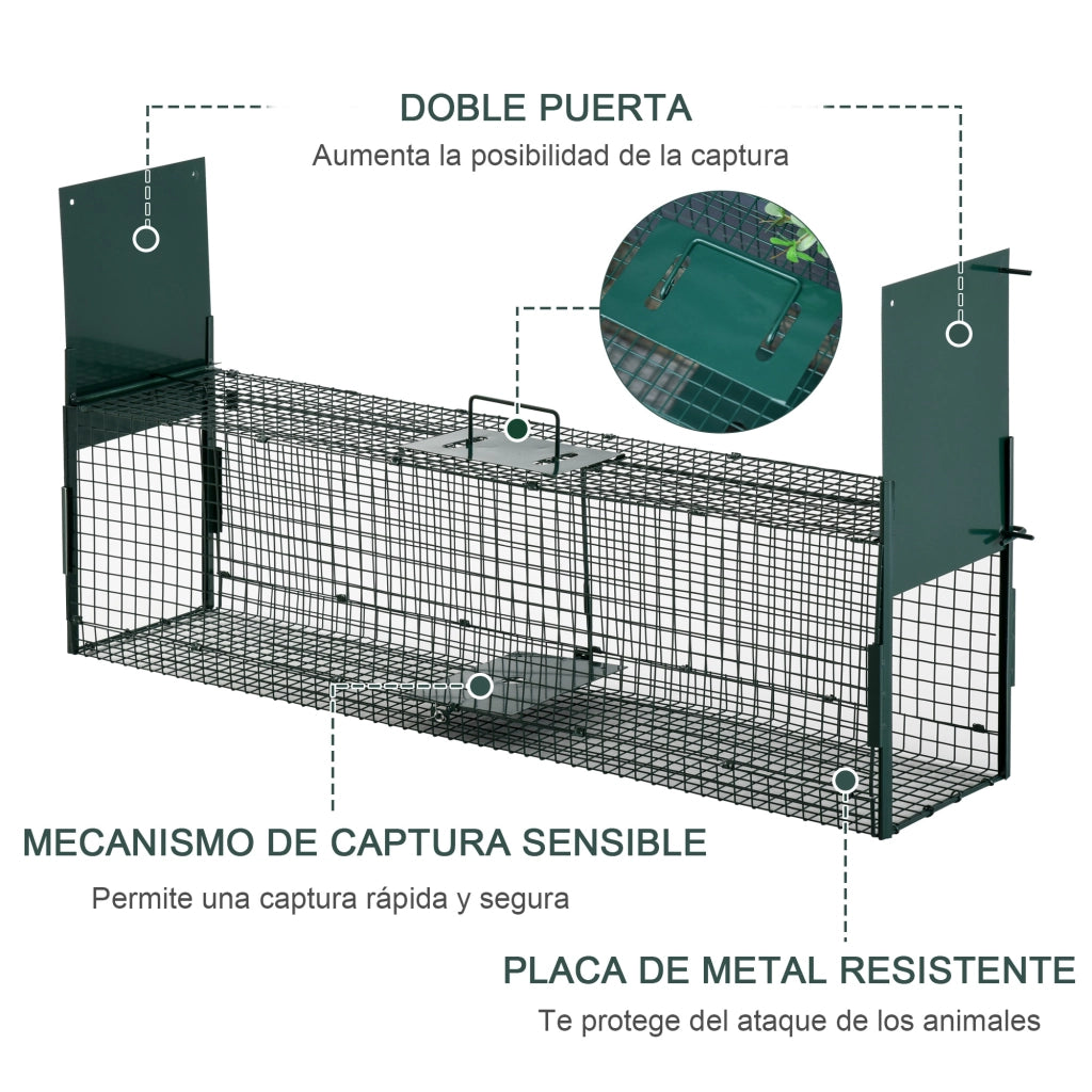 Gabbia per Animali Vivi ¨C zephmum ¨C Verde 100x25x28 cm