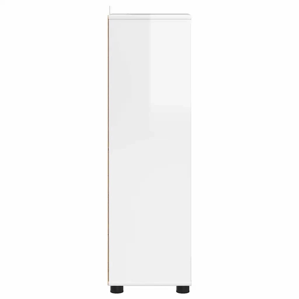 Mobile da Bagno con cassetto Bianco Lucido 30,5 x 30 x 101 cm