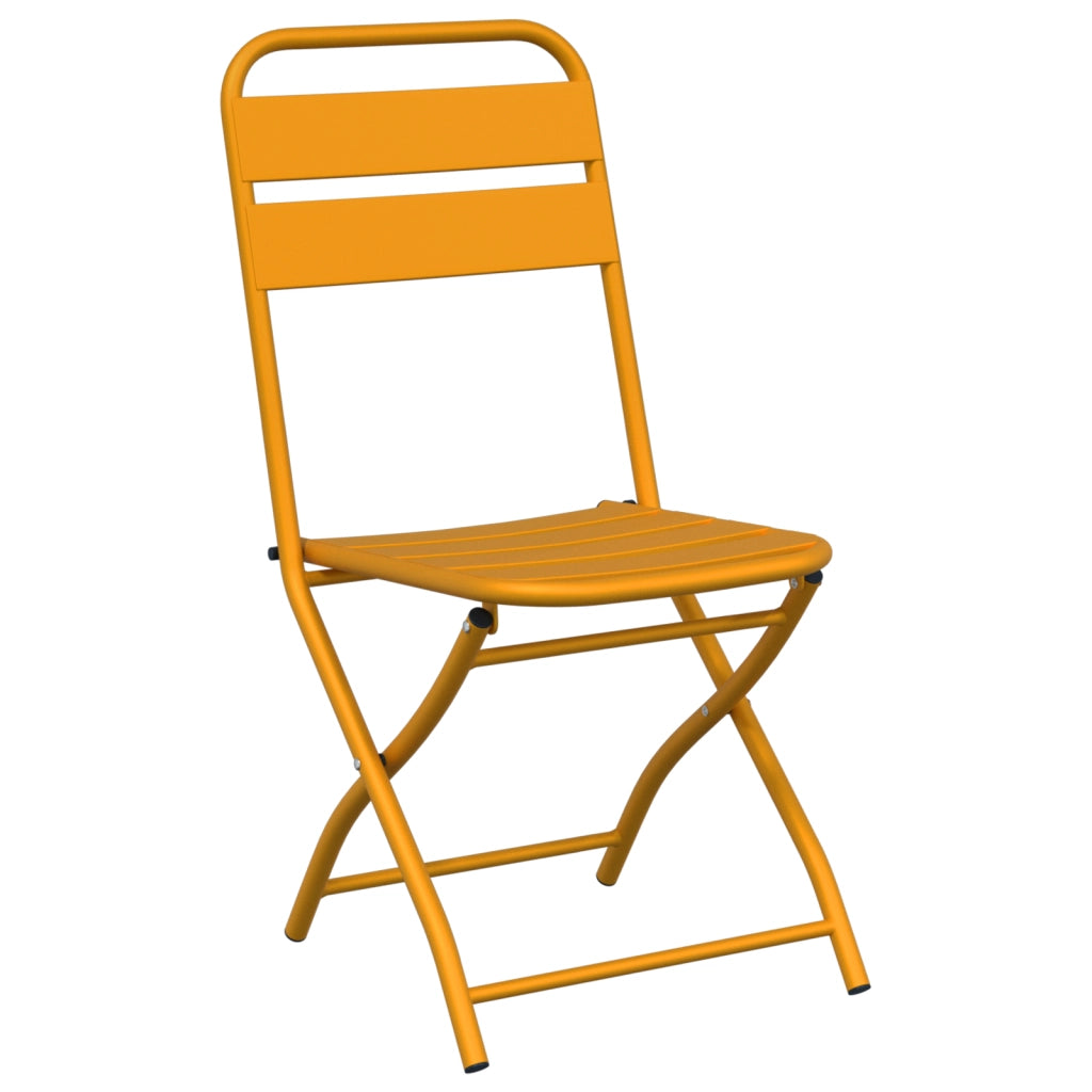 Sedia da Giardino Pieghevole 2 pezzi Giallo Senape 42x52x82 cm Acciaio Verniciato