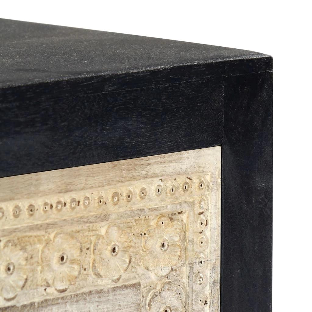 Comodino/cassettiera/armadio/mobile per camera da letto in legno di mango grigio intagliato a mano 40x30x50 cm 1402036