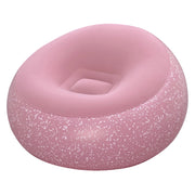 Trade Shop - Poltrona Pouf Gonfiabile 112x112x66cm Superficie Vellutata Design Macchiettato Casa Giardino - Rosa