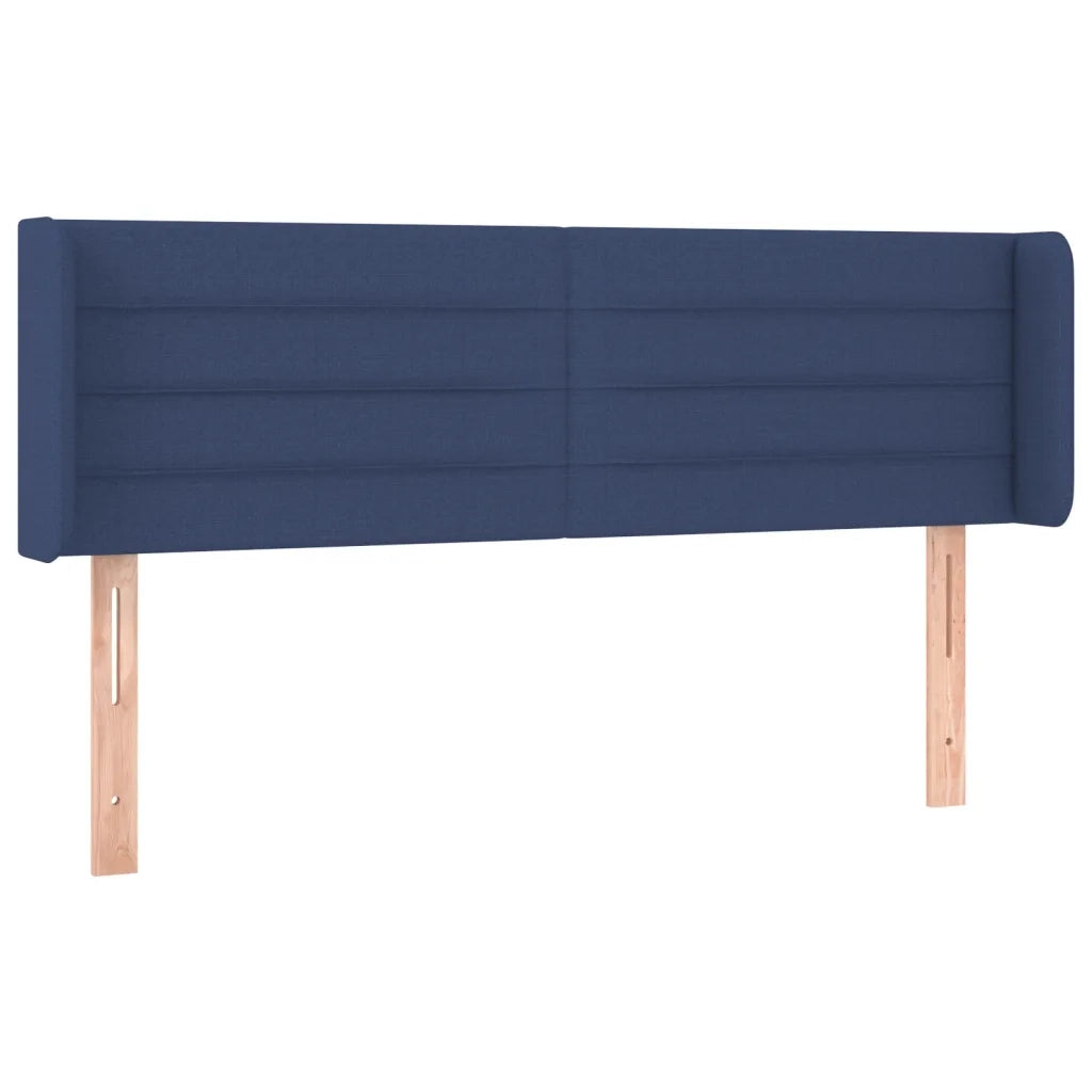 Testiera ad Orecchio-Testata con Orecchie Blu 147x16x78/88cm in Tessuto 134290