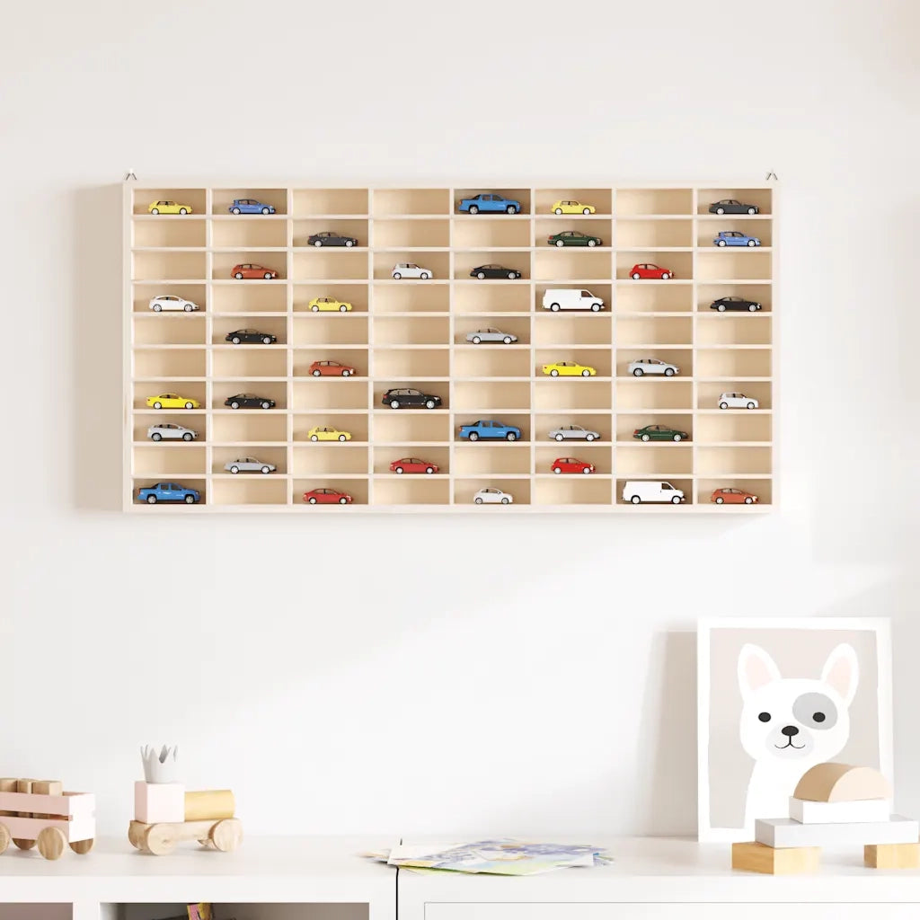 Vetrina da collezione in legno con 80 scomparti 80x4,5x40,5cm CFW6862168