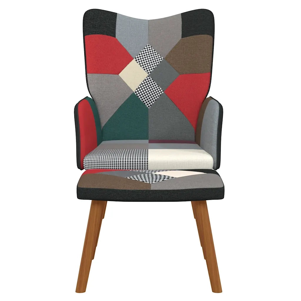 Poltrona Relax con Poggiapiedi in Tessuto Patchwork cod mxl 23015
