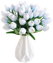 Decorative Artificial Tulips - Perfect for Weddings - Sky Blue - Artificial Plants - Indoor and Outdoor