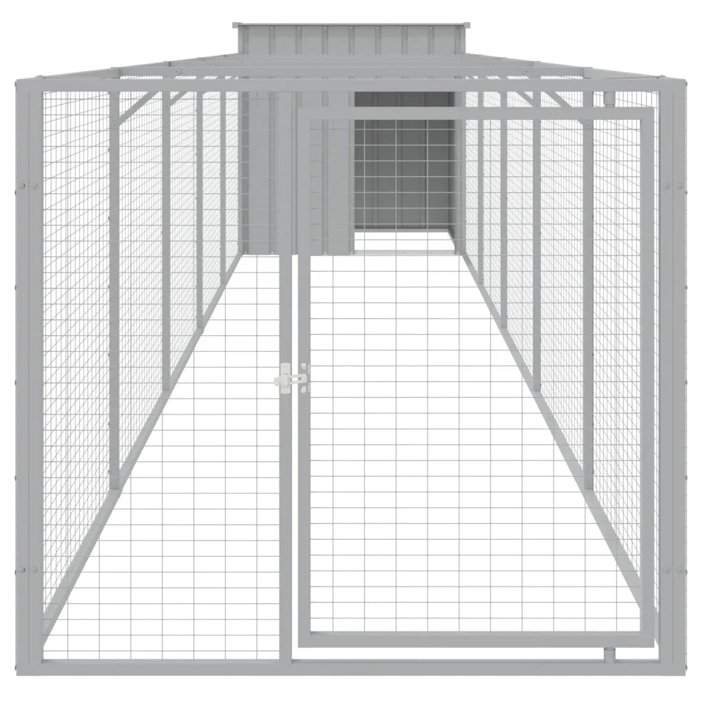 Casetta Cani Corsa Grigio Chiaro 110x609x110 cm Acciaio Zincato 3189085