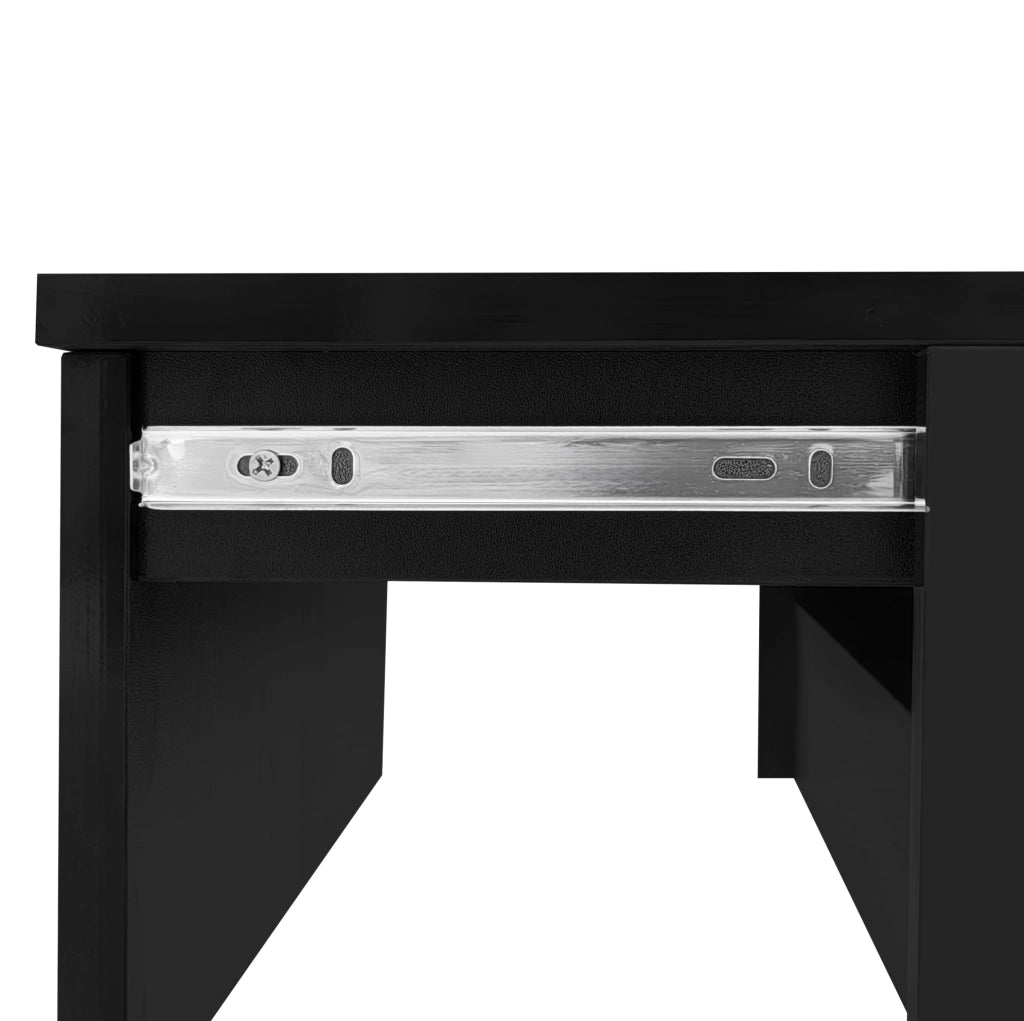 Tavolino da salotto con sollevamento idraulico; LED e contenitore 100x50x45 cm; nero lucido