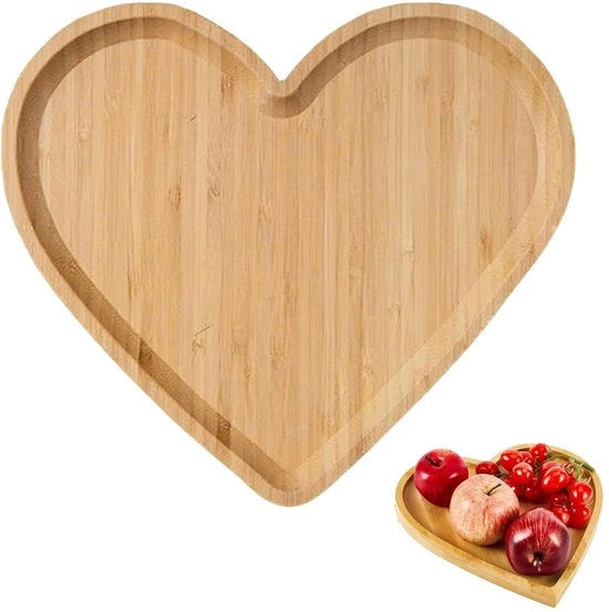 Piatto di Servizio in Legno - Decorativo - Piatto Antiscivolo - Piatto Grande - Piatto Rond - Ideale per Feste - Piatto di Servizio