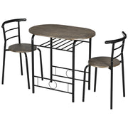 Tavolo da pranzo con 2 sedie ¨C zephmum ¨C nero, 80x53x74.5 cm