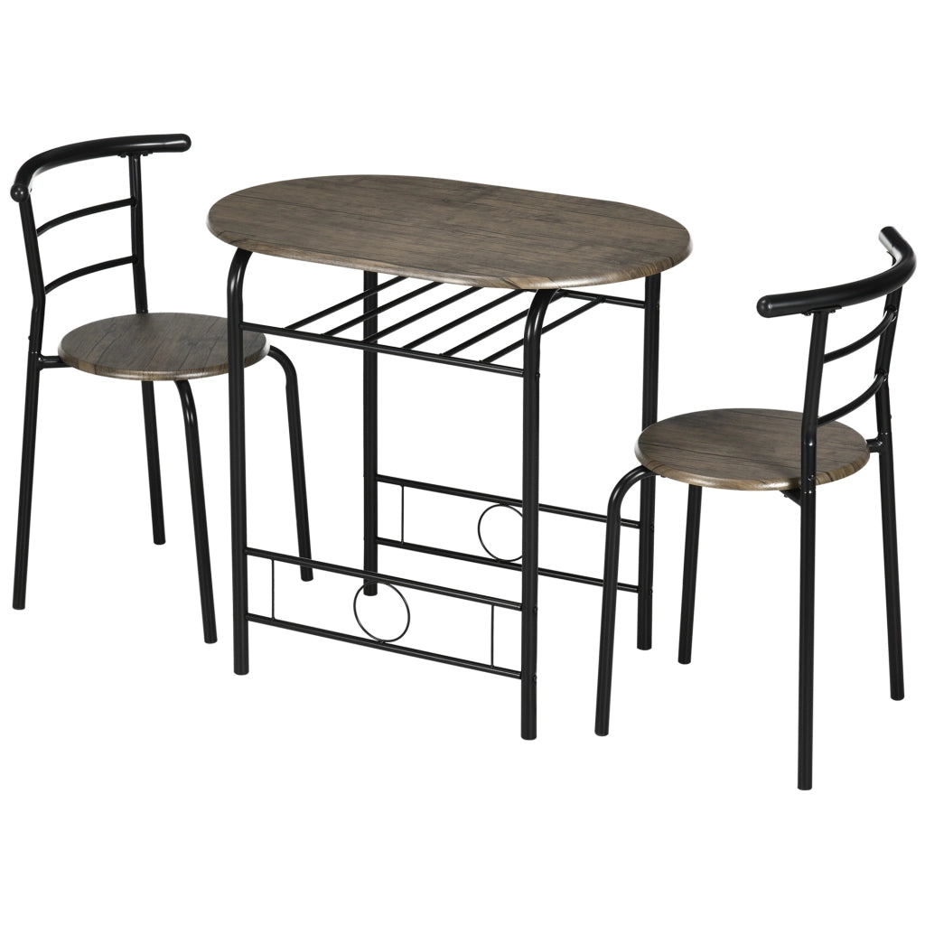 Tavolo da pranzo con 2 sedie ¨C zephmum ¨C nero, 80x53x74.5 cm