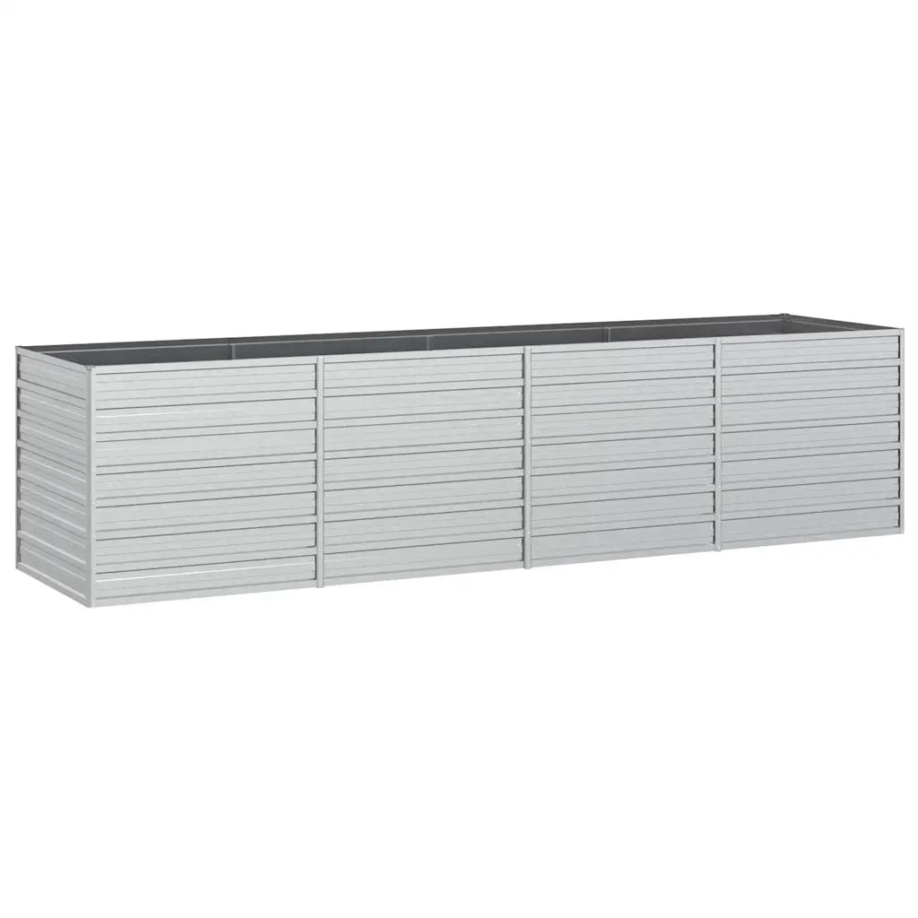 Letto Rialzato Giardino 320x80x77 cm in Acciaio Zincato Argento cod mxl 53466